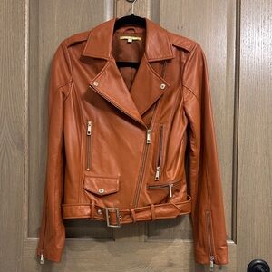 Gianni Bini Rust Leather Jacket Size S